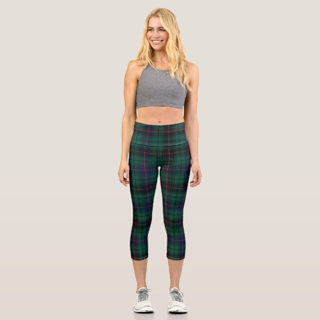 Leggings Capri Clan Davidson Tartan Plaid (Recto)