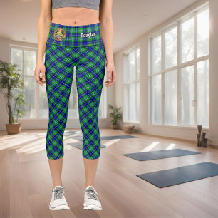 Leggings Capri Clan Douglas Crest sur Tartan