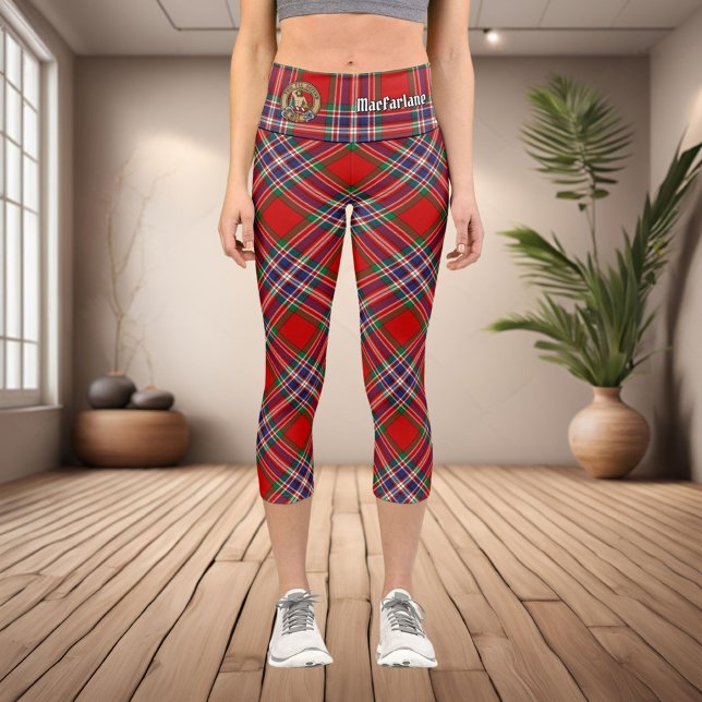 Leggings Capri Clan MacFarlane Red Tartan (Créateur téléchargé)