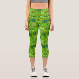 Leggings Capri Clovers verts, Lucky Clovers, Saint Patrick's Day
