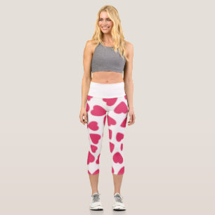 Leggings Capri Coeur rouge doux