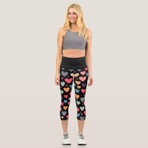 Leggings Capri Cœurs colorés Saint-Valentin