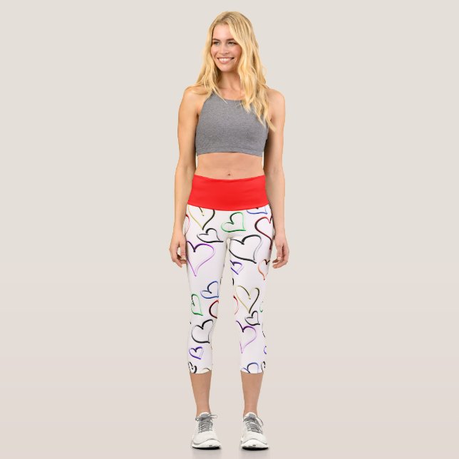 Leggings Capri Coeurs ouverts colorés (Recto)