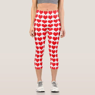 Leggings Capri Coeurs rouges
