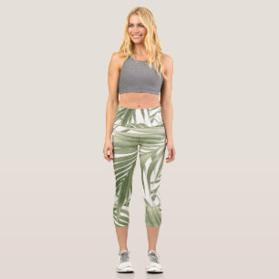 Leggings Capri Collage de palmiers caribéens luxuriants #2 #tropi