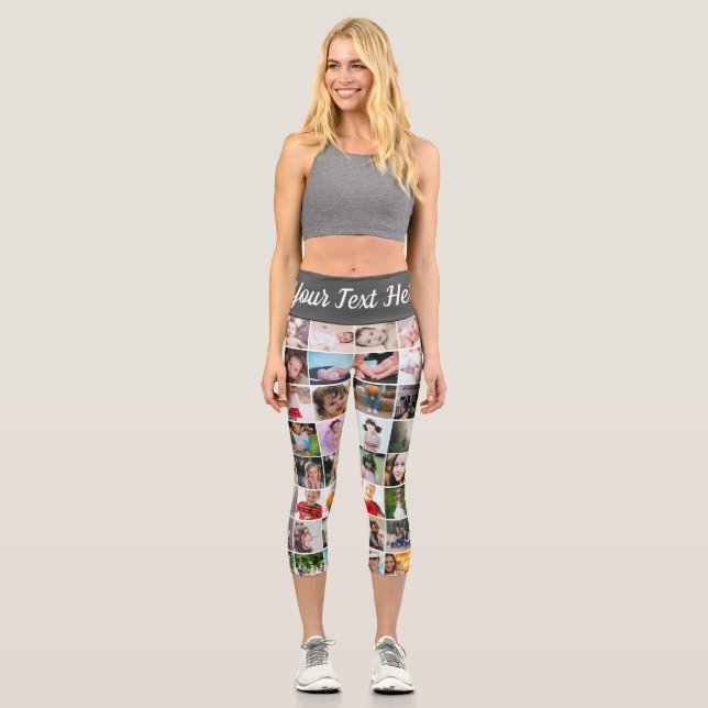 Leggings Capri Collage personnalisé de 80 Modèles photo (Recto)