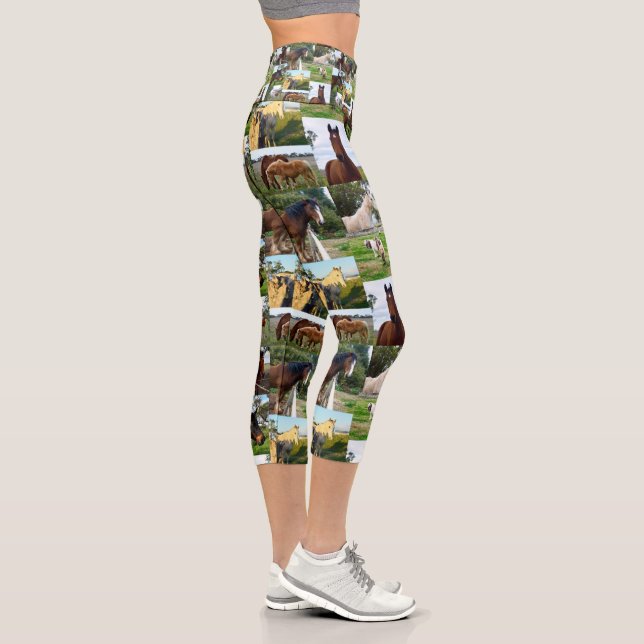 Leggings Capri Collage photo de cheval, (Droite)