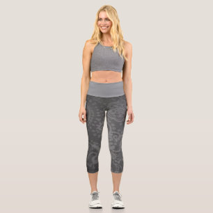 Leggings Capri Collants Capri Gris Paisley Taille Haute MOYENNE