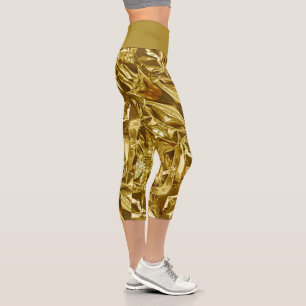 Leggings Capri Collants Capri Metallic Abstract 101 Or Profond Do