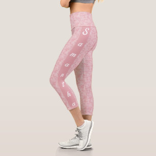 Leggings Capri Collants en dentelle grise et blanche personnalisé