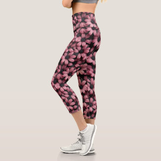 Leggings Capri Collants floraux roses