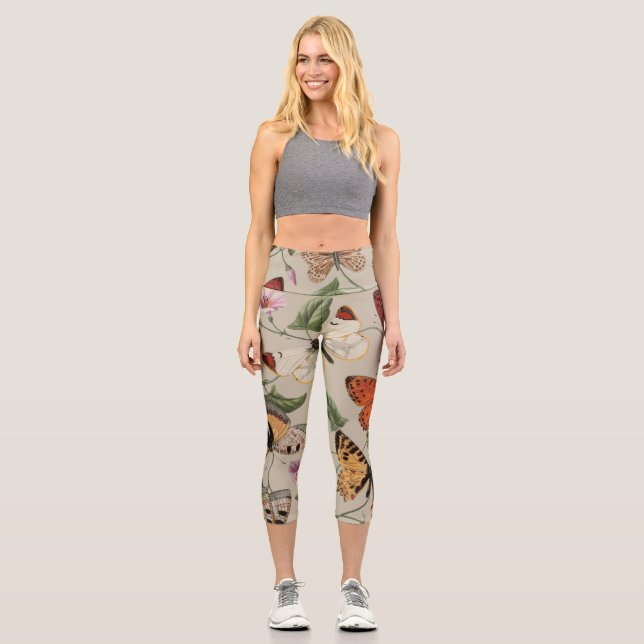 Leggings Capri Collection de la papillon Moth Nature Dessin (Recto)