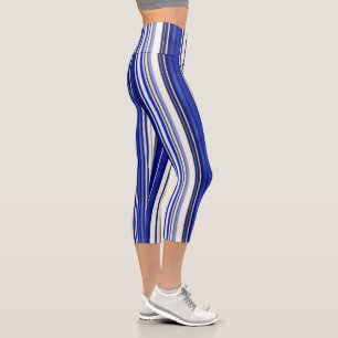Leggings Capri Collection été tendance Marine Blue Boat Stripes