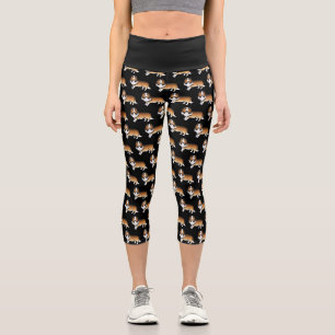 Leggings Capri Colley Rough Sable Motif Chien Dessin Animé Mignon