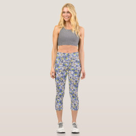 Leggings Capri Columbines Motif sans couture