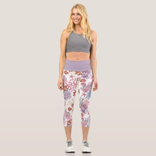Leggings Capri Composition de série de aquarelle sous-marine Desi