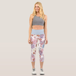 Leggings Capri Composition de série de aquarelle sous-marine Desi