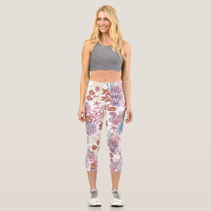 Leggings Capri Composition de série de aquarelle sous-marine Desi