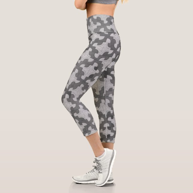 Leggings Capri Conception de courtepointe Path de Drunkard (Gauche)