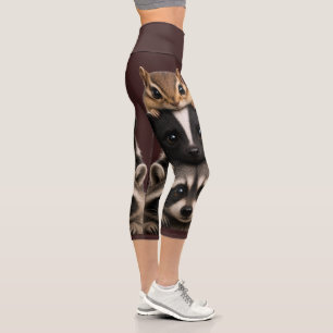 Leggings Capri Conception d'empilement de Tamia, Moufette et Rato