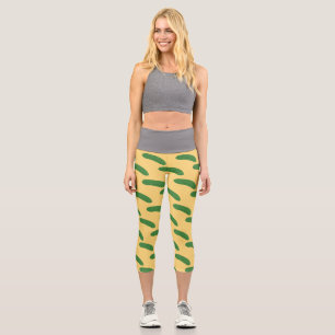 Leggings Capri Concombres Pickles Amoureux des Légumes Humour Cul