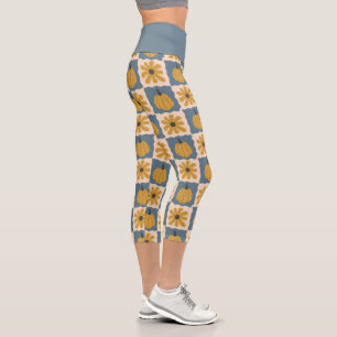 Leggings Capri Contrôle Citrouille tiré à la main Imprimer Leggin