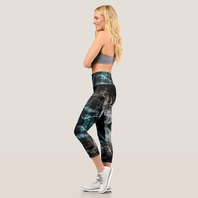 Leggings Capri Cool Abstrait Fumée fantôme du passé (Gauche)