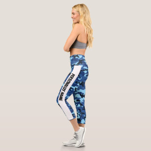 Leggings Capri Cool Camouflage bleu PERSONNALISER