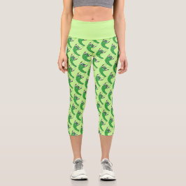 Leggings Capri Cool drôle de chenille nerveuse avec lunettes moti