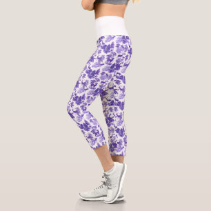 Leggings Capri Cool Élégant Périwinkle Bleu Cerf Toile Française