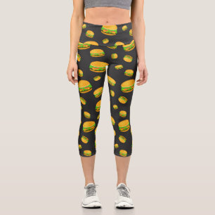 Leggings Capri Cool et amusant yummy burger motif