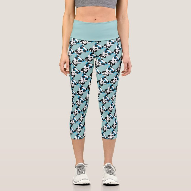 Leggings Capri Cool et mignon ours panda avec lunettes de soleil  (Recto)