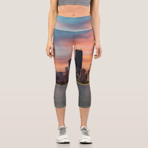 Leggings Capri Coucher de soleil profond Chicago