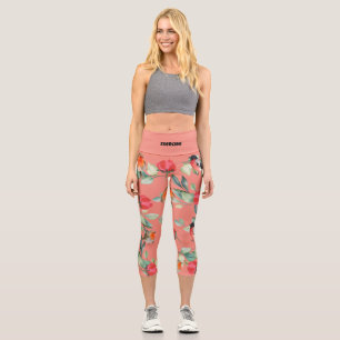 Leggings Capri Couleur d'eau mignonne motif floral l Exercice per