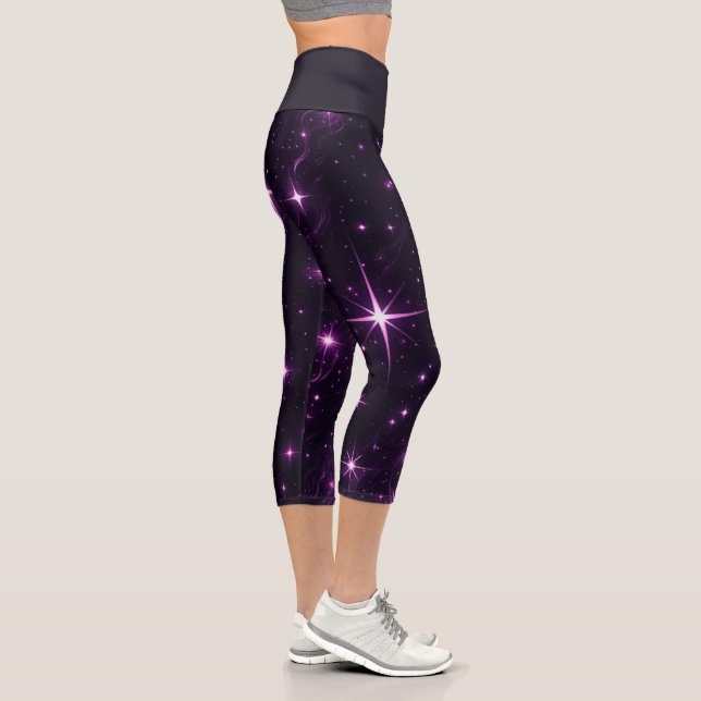 Leggings Capri Couleur du crépuscule cosmique (Droite)