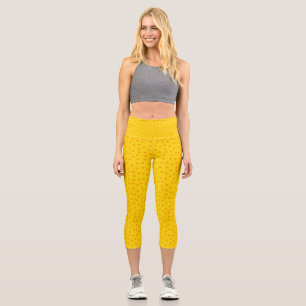 Leggings Capri Couleur or avec marque circulaire orange Capri Leg