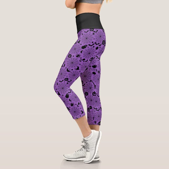Leggings Capri Couleur personnalisée pour les toiles d'araignées (Gauche)