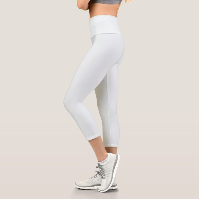Leggings Capri Couleur solide blanche givrée | Classique | Élégan (Gauche)