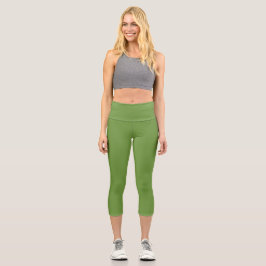 Leggings Capri Couleur solide Limeade | Classique | Élégant