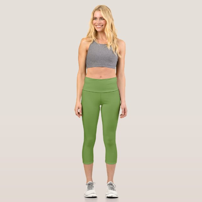 Leggings Capri Couleur solide Limeade | Classique | Élégant (Recto)
