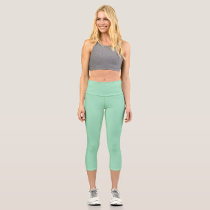 Leggings Capri Couleur solide verte marine