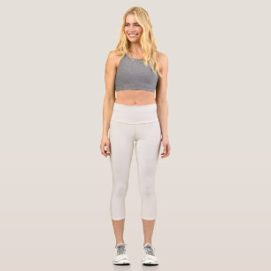 Leggings Capri Couleur Uni Uni Alabâtre