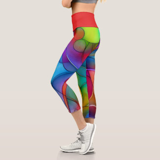 Leggings Capri Couleurs et lignes de teinture à cravate