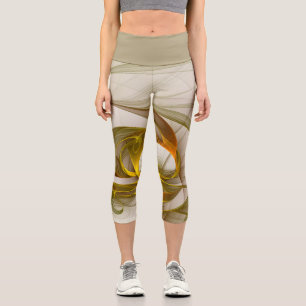 Leggings Capri Couleurs Métalliques Précieuses Abstraites Moderne