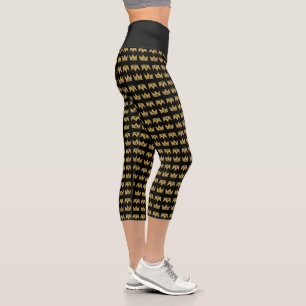 Leggings Capri Couronne de graffiti en or