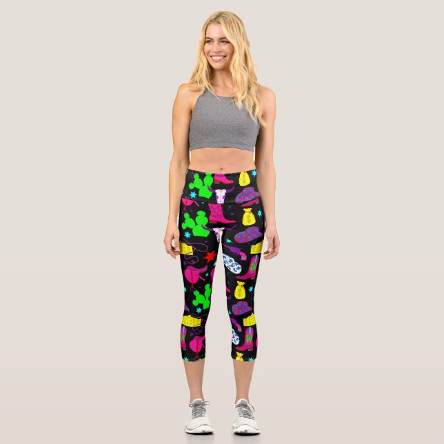 Leggings Capri cowgirl noire (Recto)