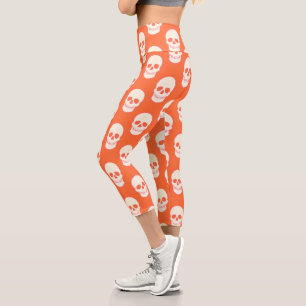 Leggings Capri Crâne en rose, orange et crème