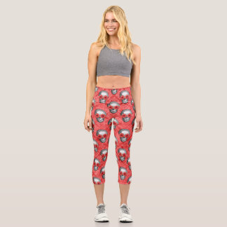 Leggings Capri Crânes rouges et séries tournesol 13