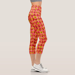 Leggings Capri Crânes rouges et séries tournesol 9