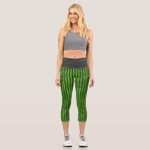 Leggings Capri Crânes verts et séries de tournesols 11